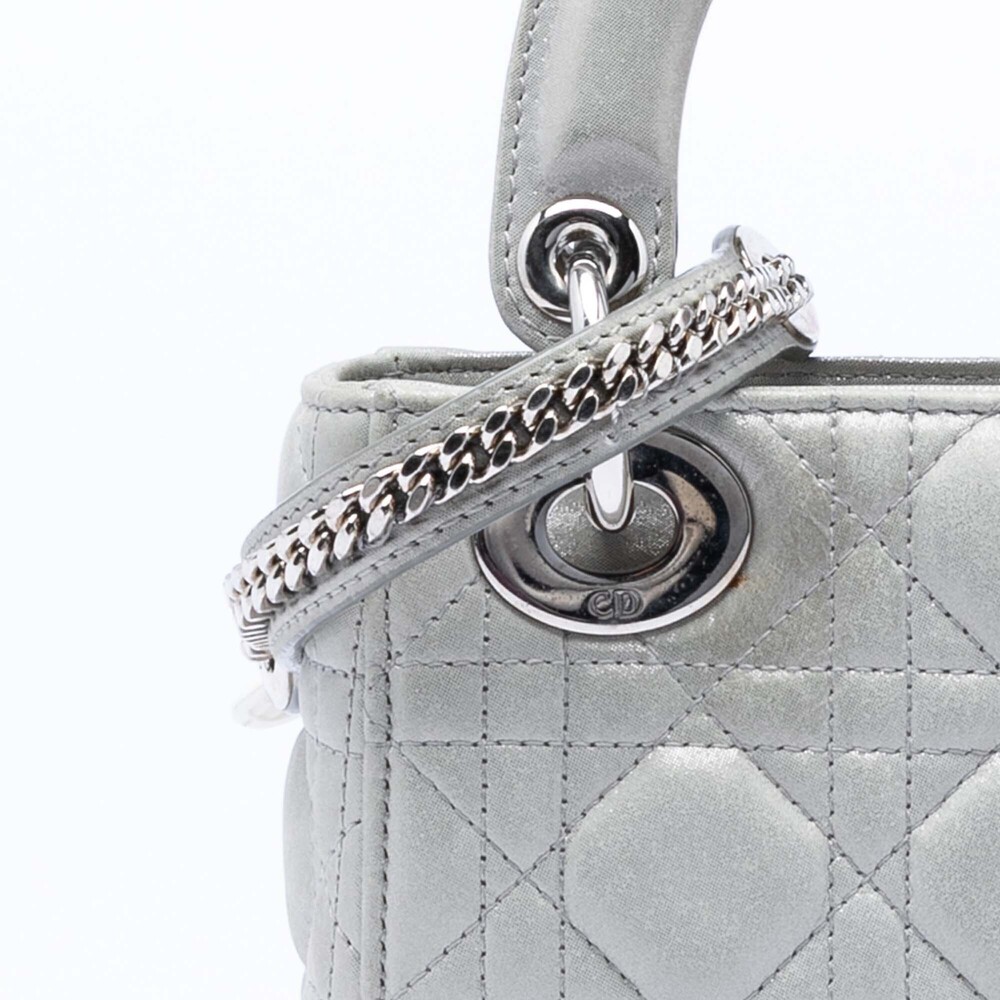 Pre-Loved Dior Mini Iridescent Lambskin Cannage Lady Dior - Picture 8 of 9